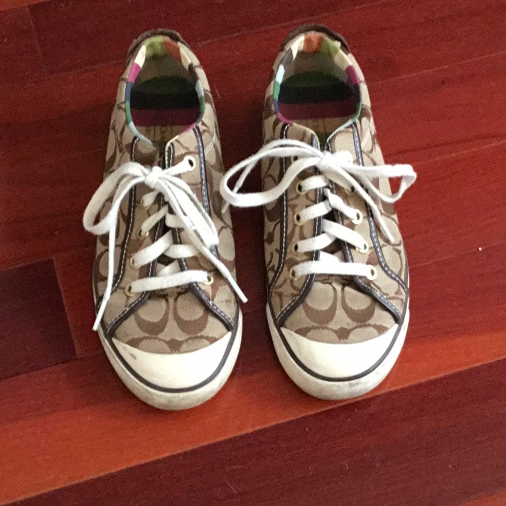 Women’s brown Coach casual sneakers